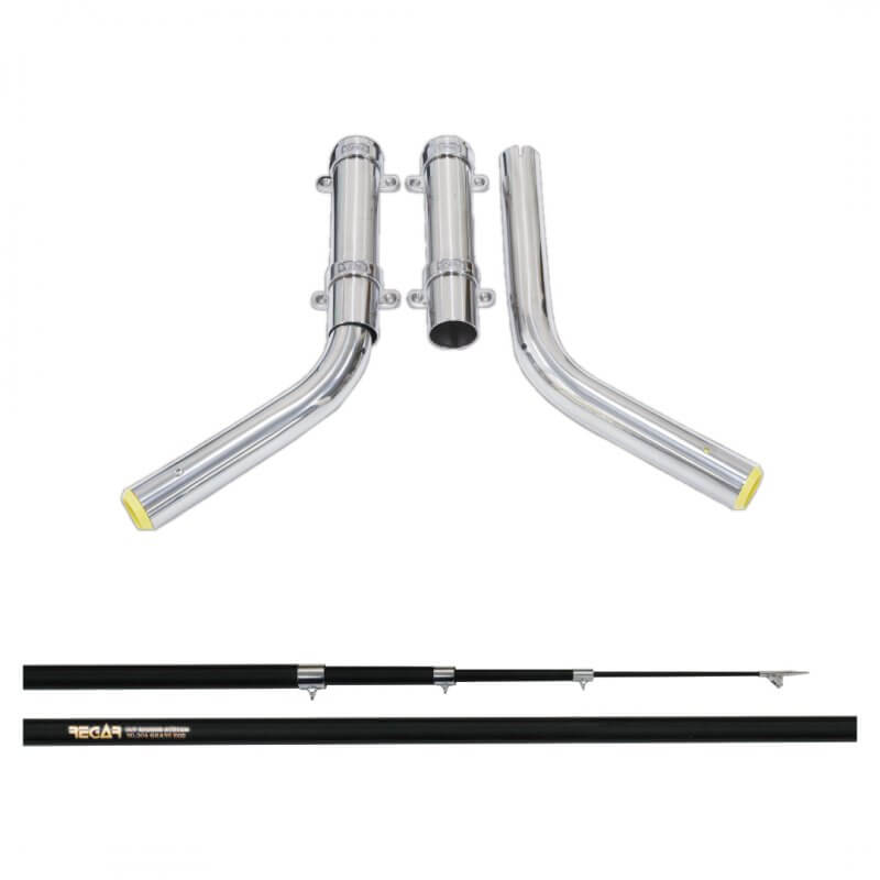 L型パイプ（35°）＆横付ロッドホルダー＆39φロッド4.7ｍセット