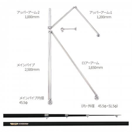 No.612　スーパーヘビー折り畳み&コンポジット用ロッド5.8ｍセット